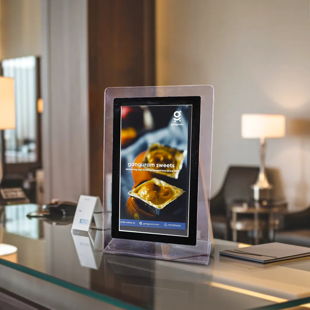 Table Top Android Signage - Glass Mount